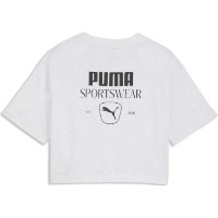 Детская футболка Puma Class Relaxed Lenght Graphic G White Glow heather, s.152 фото №2 — интернет-магазин Desire.md