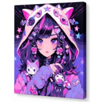 Tablou pe numere Art Gallery Econom Fata anime 40x50cm (GX47291)
