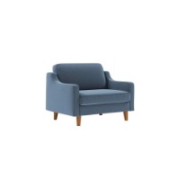 Fotoliu Atelier Del Sofa Robin Loveseat Ocean Blue Walnut