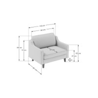 Fotoliu Atelier Del Sofa Robin Loveseat Sunflower Walnut imaginea #4 — magazin online Desire.md