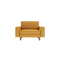Fotoliu Atelier Del Sofa Sparrow Loveseat Mustard Walnut imaginea #2 — magazin online Desire.md