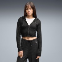 Hanorac damă Puma Ess Ribbed Full-Zip Soft Touch Puma Black, s.XS imaginea #3 — magazin online Desire.md