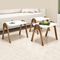 Set măsuţe cafea Hanah Home Paris Walnut White imaginea #2 — magazin online Desire.md