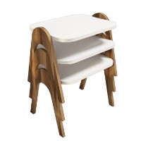 Set măsuţe cafea Hanah Home Paris Walnut White imaginea #3 — magazin online Desire.md