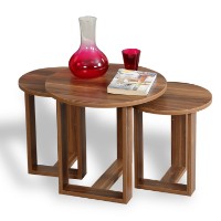 Set măsuţe cafea Hanah Home Mira Walnut imaginea #3 — magazin online Desire.md