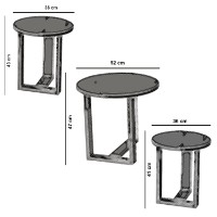 Set măsuţe cafea Hanah Home Mira Oak imaginea #5 — magazin online Desire.md