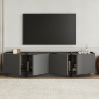 Тумба под ТВ Hanah Home Lowen Anthracite Black фото №3 — интернет-магазин Desire.md