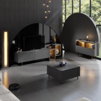 Comodă TV Hanah Home Tenon Anthracite Gold imaginea #3 — magazin online Desire.md