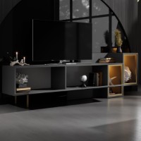 Comodă TV Hanah Home Tenon Anthracite Gold imaginea #4 — magazin online Desire.md