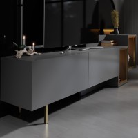 Comodă TV Hanah Home Tenon Anthracite Gold imaginea #5 — magazin online Desire.md