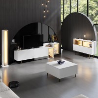 Comodă TV Hanah Home Tenon White Gold imaginea #3 — magazin online Desire.md
