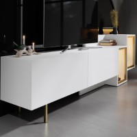 Comodă TV Hanah Home Tenon White Gold imaginea #5 — magazin online Desire.md