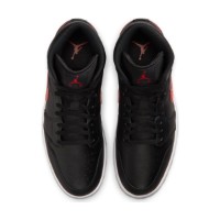 Bocanci pentru bărbați Nike Air Jordan 1 Mid Black/White/University Red, s.40.5 imaginea #4 — magazin online Desire.md