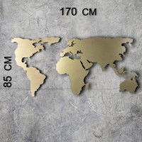 Panou decorativ Wallity World Map Silhouette XL Gold imaginea #3 — magazin online Desire.md