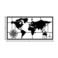 Panou decorativ Wallity World Map Metal Decor 7 Black imaginea #3 — magazin online Desire.md