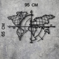 Panou decorativ Wallity World Map Compass Black imaginea #3 — magazin online Desire.md