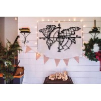 Panou decorativ Wallity World Map Compass Black imaginea #4 — magazin online Desire.md