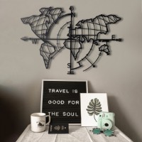 Panou decorativ Wallity World Map Compass Black imaginea #5 — magazin online Desire.md