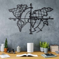 Panou decorativ Wallity World Map Compass Black imaginea #9 — magazin online Desire.md