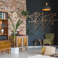 Panou decorativ Wallity World Map Compass Gold imaginea #4 — magazin online Desire.md