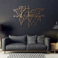 Panou decorativ Wallity World Map Compass Gold imaginea #7 — magazin online Desire.md