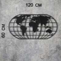 Panou decorativ Wallity World Map Globe Led Black imaginea #4 — magazin online Desire.md