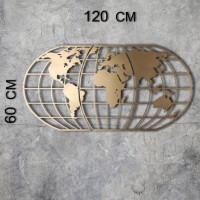 Panou decorativ Wallity World Map Globe Gold imaginea #3 — magazin online Desire.md