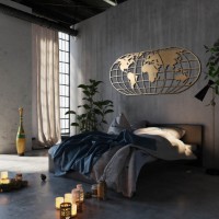Panou decorativ Wallity World Map Globe Gold imaginea #7 — magazin online Desire.md