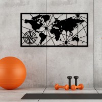 Panou decorativ Wallity World Map Large Metal Wall Decor imaginea #3 — magazin online Desire.md