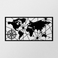 Panou decorativ Wallity World Map Large Metal Wall Decor imaginea #4 — magazin online Desire.md