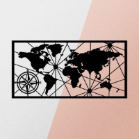 Panou decorativ Wallity World Map Large Metal Wall Decor imaginea #5 — magazin online Desire.md