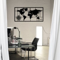 Декоративное панно Wallity World Map Metal Decor 7