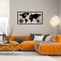 Декоративное панно Wallity World Map Metal Decor 7 фото №2 — интернет-магазин Desire.md