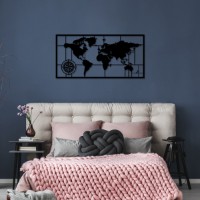 Декоративное панно Wallity World Map Metal Decor 7 фото №3 — интернет-магазин Desire.md