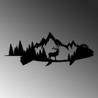 Panou decorativ Wallity Mountain And Deer imaginea #4 — magazin online Desire.md