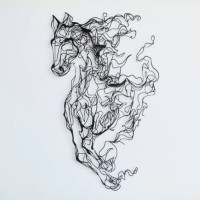 Panou decorativ Wallity Metal Horse Line Art APT724 v2 imaginea #2 — magazin online Desire.md