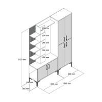 Прихожая Hanah Home Viyana Da Walnut Travertine фото №8 — интернет-магазин Desire.md