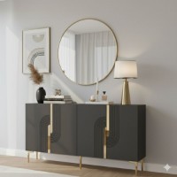 Dulăpior Hanah Home Meyra 150 Anthracite Gold imaginea #2 — magazin online Desire.md