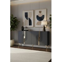 Dulăpior Hanah Home Meyra 150 Anthracite Gold imaginea #3 — magazin online Desire.md