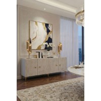 Dulăpior Hanah Home Lessi 150 White Travertine Gold imaginea #3 — magazin online Desire.md