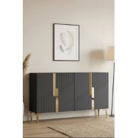 Dulăpior Hanah Home Evva 120 Anthracite Gold imaginea #3 — magazin online Desire.md