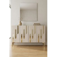 Dulăpior Hanah Home Ece 120 White Travertine Gold