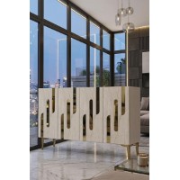 Dulăpior Hanah Home Ece 120 White Travertine Gold imaginea #2 — magazin online Desire.md