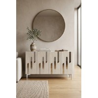 Dulăpior Hanah Home Ece 120 White Travertine Silver