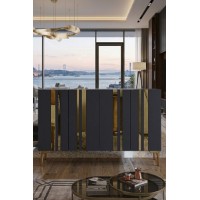 Dulăpior Hanah Home Mia 120 Anthracite Gold imaginea #2 — magazin online Desire.md