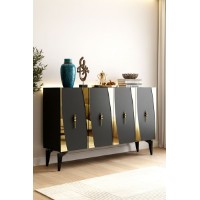 Dulăpior Hanah Home Elips 120 Anthracite Gold