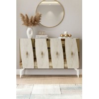 Dulăpior Hanah Home Elips 120 White Travertine Gold imaginea #2 — magazin online Desire.md