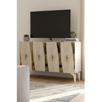 Dulăpior Hanah Home Elips 120 White Travertine Gold imaginea #3 — magazin online Desire.md