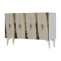 Dulăpior Hanah Home Elips 120 White Travertine Silver imaginea #4 — magazin online Desire.md