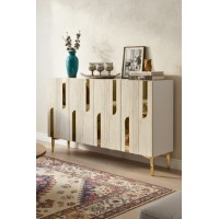 Dulăpior Hanah Home Nota 120 White Travertine Gold